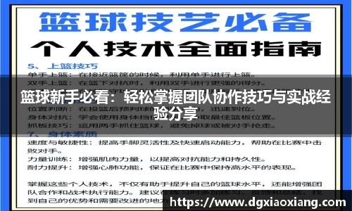 篮球新手必看：轻松掌握团队协作技巧与实战经验分享