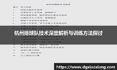 杭州排球队技术深度解析与训练方法探讨