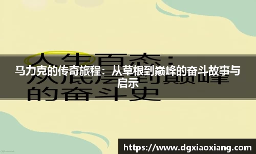 马力克的传奇旅程：从草根到巅峰的奋斗故事与启示